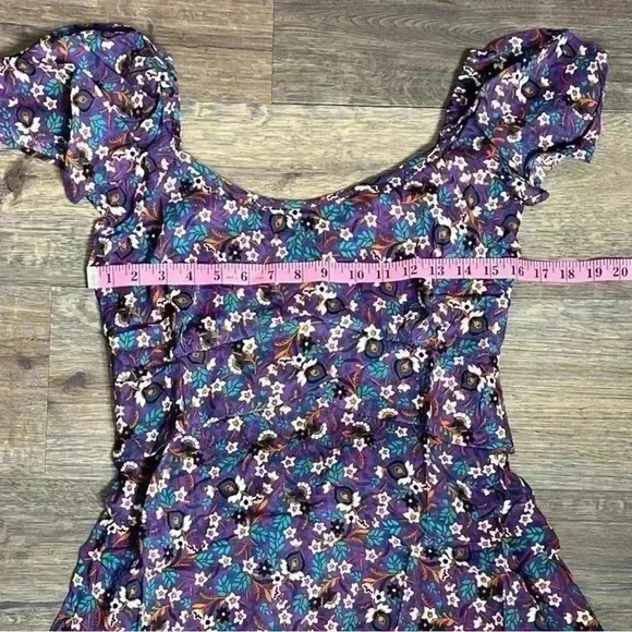 Band of the Free Coraline Purple Floral Crossover Mini Dress. Size Medium. NWT! - Picture 10 of 13